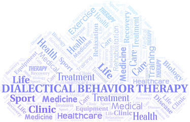 Obraz premium Dialectical Behavior Therapy word cloud. Wordcloud made with text only.