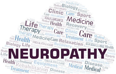 Neuropathy word cloud. Wordcloud made with text only.