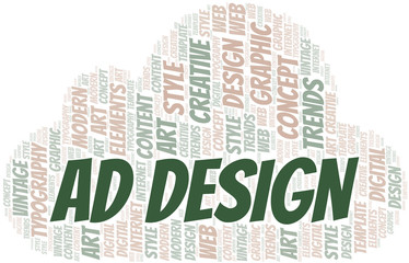 Obraz premium Ad Design word cloud. Wordcloud made with text only.