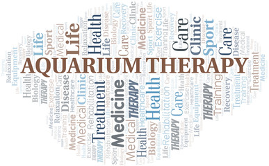 Obraz premium Aquarium Therapy word cloud. Wordcloud made with text only.
