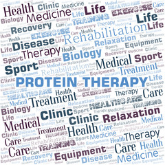 Protein Therapy word cloud. Wordcloud made with text only.