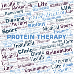 Obraz premium Protein Therapy word cloud. Wordcloud made with text only.