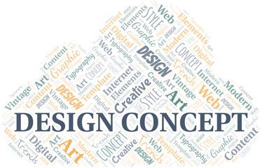 Obraz premium Design Concept word cloud. Wordcloud made with text only.