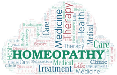Obraz premium Homeopathy word cloud. Wordcloud made with text only.