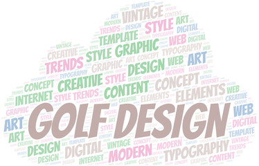 Fototapeta premium Golf Design word cloud. Wordcloud made with text only.