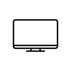 Black line icon for monitor