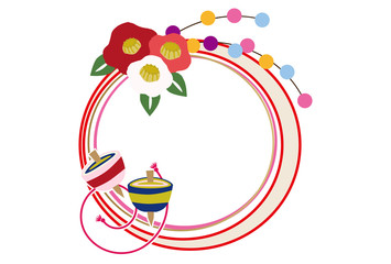 正月飾りのモチーフ。日本のお正月の壁飾り。正月のデザイン素材。 正月の輪飾り。縁起物。令和。新年の飾り。