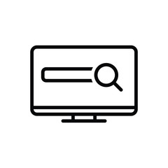 Black line icon for search engine