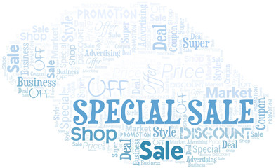 Fototapeta premium Special Sale Word Cloud. Wordcloud Made With Text.