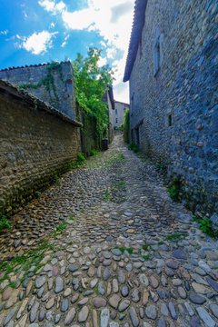 Alley in the medieval village Perouges