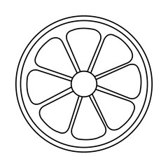 half orange citrus fruit fresh icon