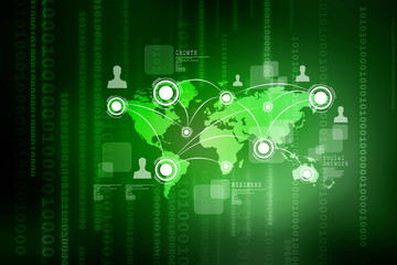 2d illustration Business Network 