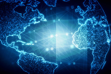 2d illustration world map abstract background