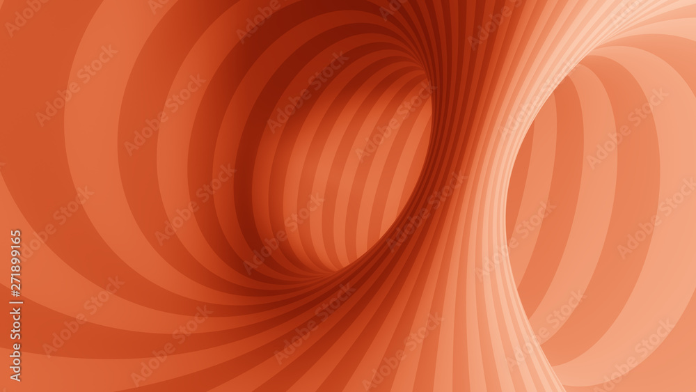 Wall mural optical illusion red tunnel