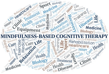 Mindfulness-Based Cognitive Therapy word cloud. Wordcloud made with text only.