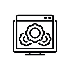 Black line icon for website optimization
