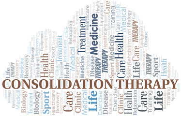 Consolidation Therapy word cloud. Wordcloud made with text only.