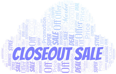 Fototapeta premium Closeout Sale Word Cloud. Wordcloud Made With Text.