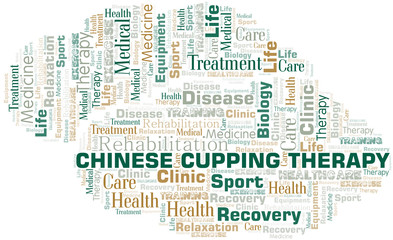 Obraz premium Chinese Cupping Therapy word cloud. Wordcloud made with text only.