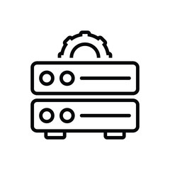 Black line icon for data management