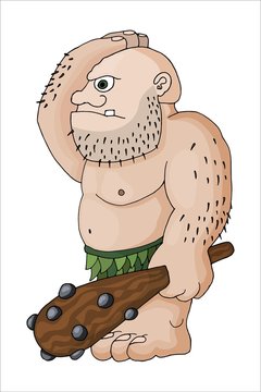 recommend clip art: Vector cartoon clip art illustration of a tough mean muscular ogre or giant
