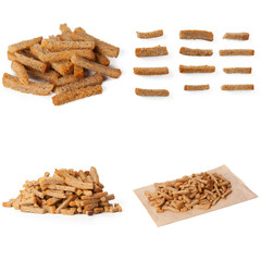 Rye Bread crackers. Isolated on white background