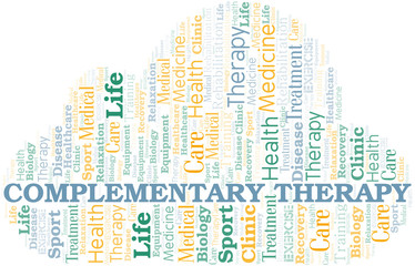 Complementary Therapy word cloud. Wordcloud made with text only.