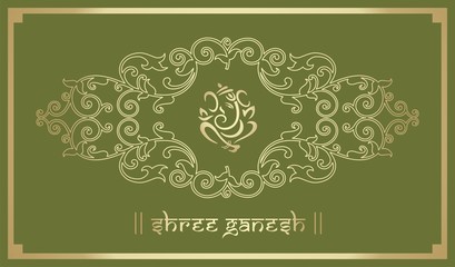 Ganesha, wedding card, royal Rajasthan, India	