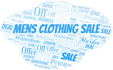 Obraz premium Mens Clothing Sale Word Cloud. Wordcloud Made With Text.