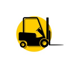 Forklift truck icon on white background, forklift truck logo © sljubisa