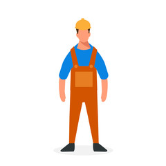 Minimal engineer cartoon character flat design 