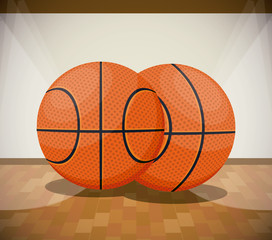 Fototapeta premium Basketball sport game scenery cartoon