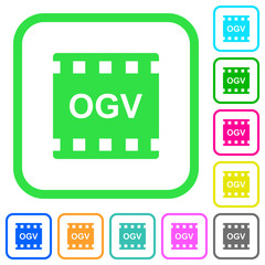 OGV movie format vivid colored flat icons