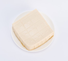 Chinese tofu on white background