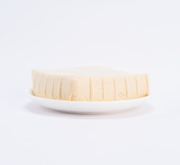 Chinese tofu on white background