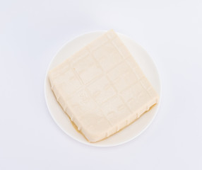 Chinese tofu on white background