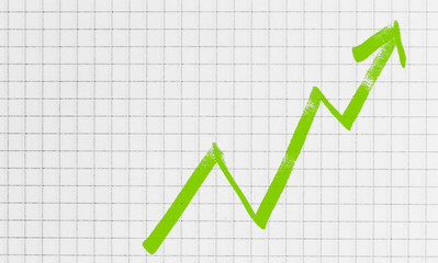 Graph auf karierten Schreibblock Konzept