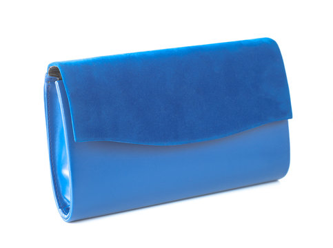 Blue Clutch Isolated On White Background