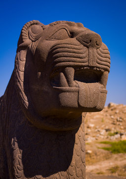Massive Basalt Hittite Lion Carving, Syria