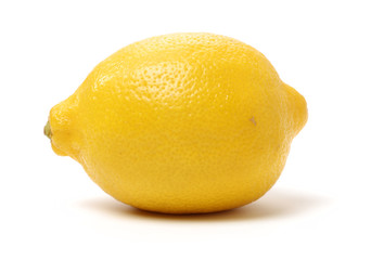 Ripe lemons on white background