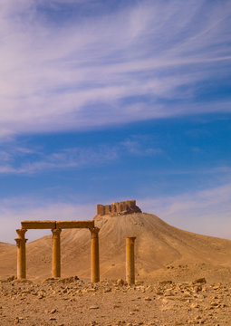 Hilltop Fort In The Ancient Roman city of Palmyra, Syria