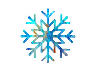 Blue and Orange Snowflake for Design