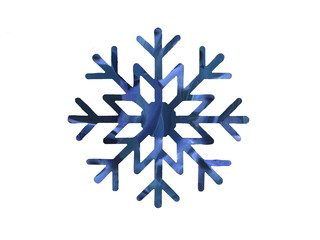 Blue Snowflake Watercolor Design