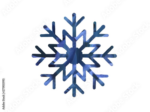 Blue Snowflake Watercolor Design
