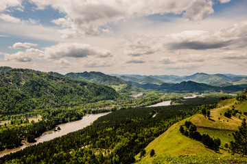 Beautiful spring landscape in Altai 