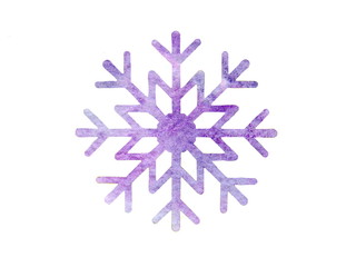 Purple Watercolor Snowflake for Designs