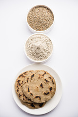 bajra / sorghum ki roti or pearl millet flat bread
