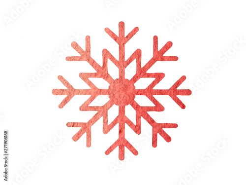 Red Watercolor Snowflake for Designs