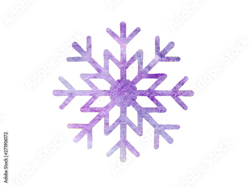 Purple Watercolor Snowflake for Designs
