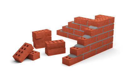 brick block red stone construction material 